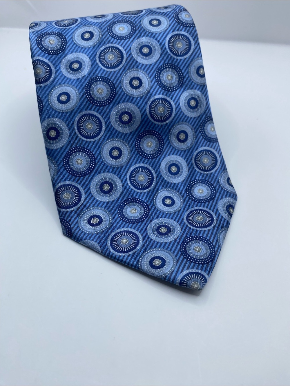 John W. Nordstrom Blue Circular Geometric Silk Tie